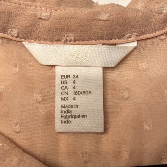 H&M sheer sleeveless blouse, soft pink (Sz 4) - Picture 3 of 3